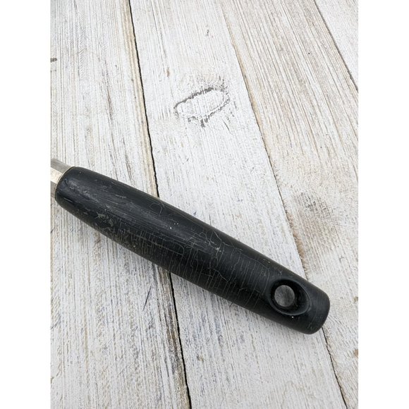 Ekco Chromium Plated Solid Serving Spoon 12" Black Wood Handle - Picture 5 of 7